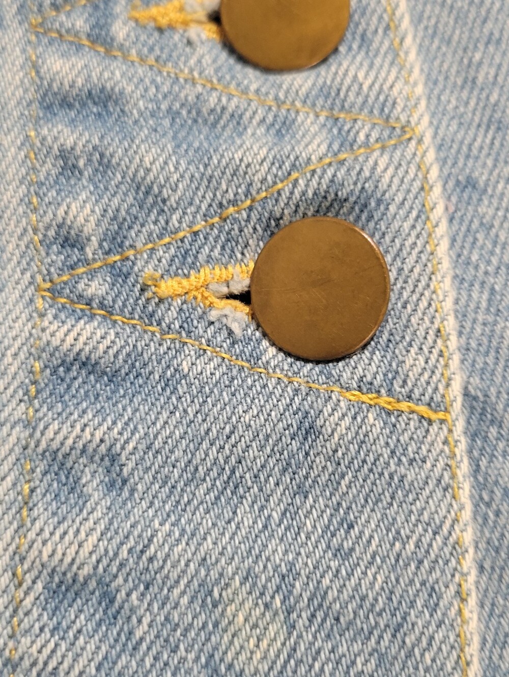 Cristina Vintage Wrap Front Denim Mini Skirt Side Button Closure Size 7/8 - Picture 10 of 10
